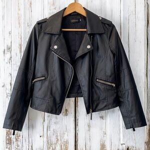 Women's Black FauxLeather Jacket